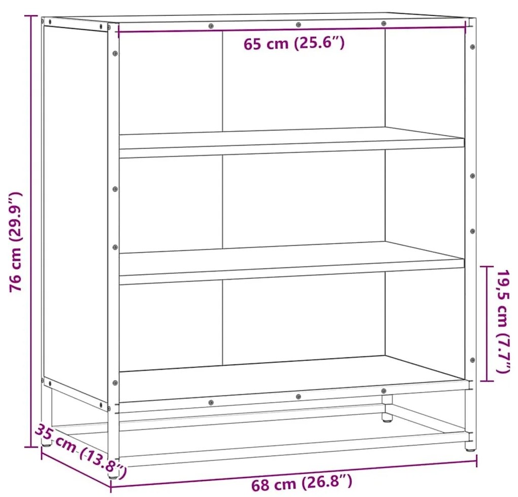 Sideboard Grey Sonoma Κατασκευασμένο ξύλο και μέταλλο - Γκρι sonoma