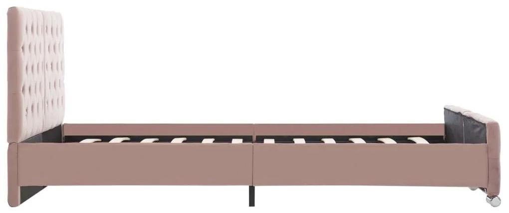 Πλαίσιο Κρεβατιού Ροζ 140 x 200 εκ. Βελούδινο - Ροζ