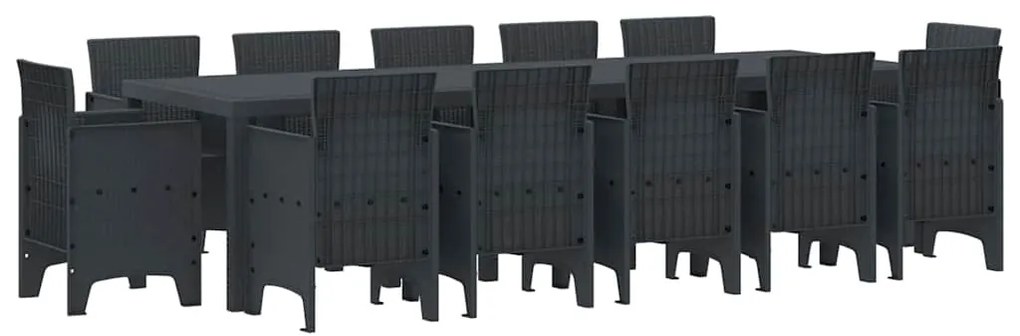 vidaXL Σέτ φαγητού για κήπο 13 pcs Ανθρακί Πλαστικό