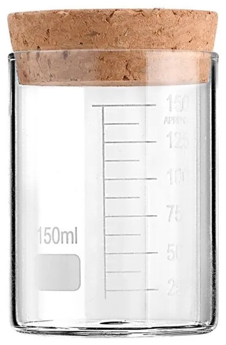 Estia Δοχείο Αποθήκευσης Γυάλινο 150ml Με Καπάκι Φελλού
