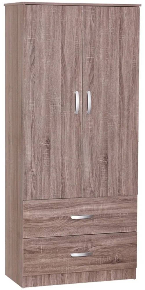 Ντουλάπα Δίφυλλη Zelia 79x42x180cm Walnut Δίφυλλη