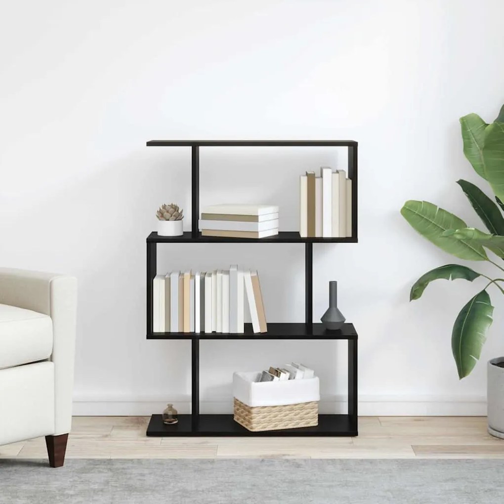 vidaXL Βιβλιοθήκη Μαύρη Οξυά 70 x 14 x 97 εκ. Επεξεργασμένο ξύλο