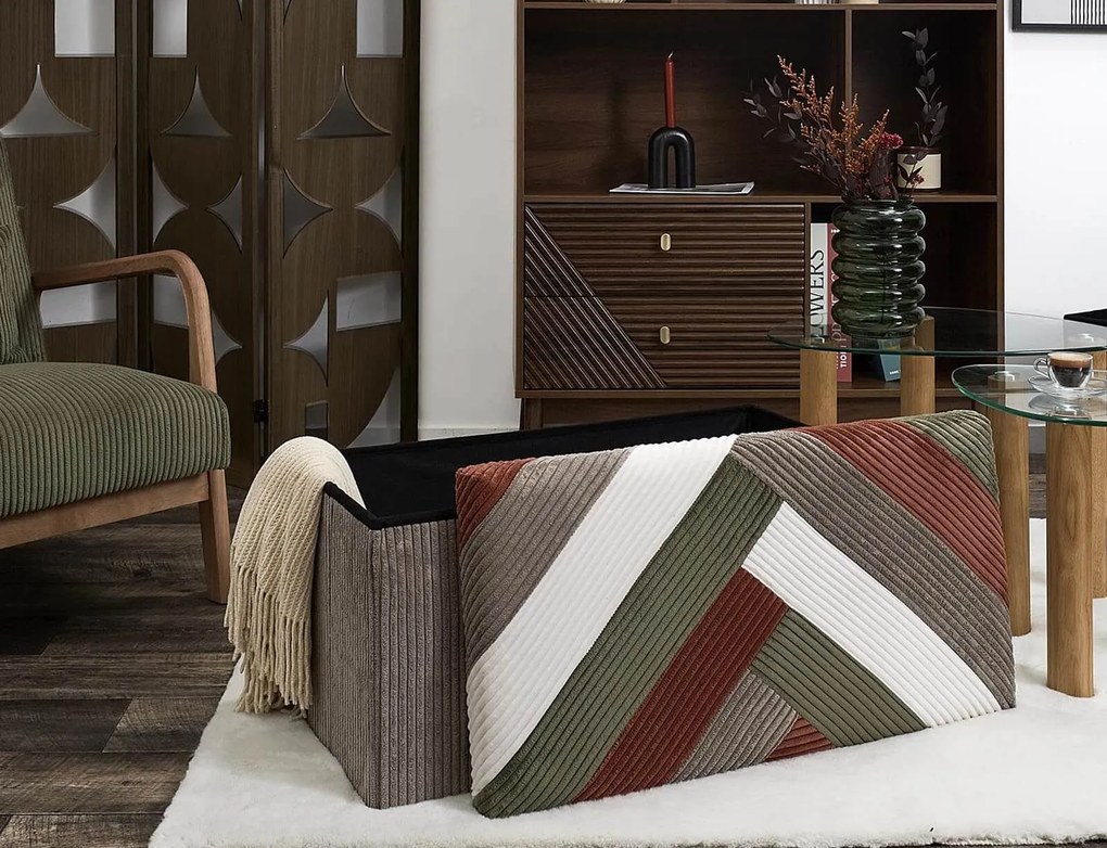 Ταμπουρέ Scott Home Deco Factory με αποθηκευτικό χώρο και διαστάσεις 76x38x38cm