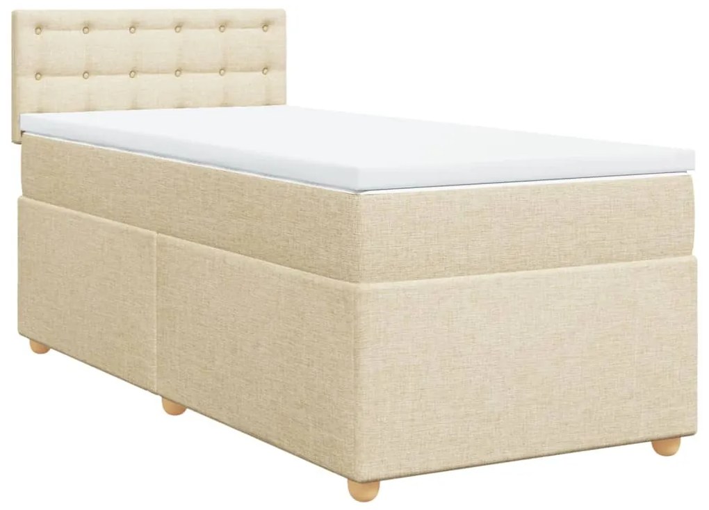 ΚΡΕΒΑΤΙ BOXSPRING ΜΕ ΣΤΡΩΜΑ ΚΡΕΜ 100 X 200 ΕΚ. ΥΦΑΣΜΑΤΙΝΟ 3288910