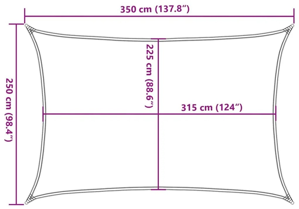 Πανί Σκίασης Πορτοκαλί 2,5 x 3,5 μ. 160 γρ./μ² από HDPE - Πορτοκαλί