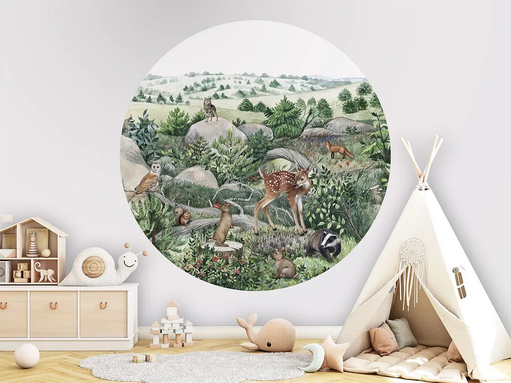 Happy Hills Ταπετσαρια Τοιχου Πρασινο Στρογγυλη 80cm