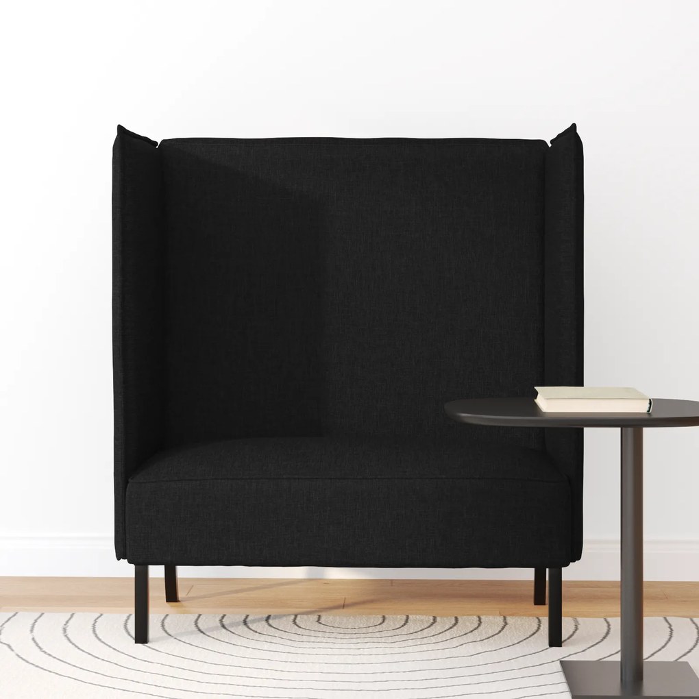 vidaXL Καναπές Highback Μαύρος 109x56x121 εκ. Υφάσματος