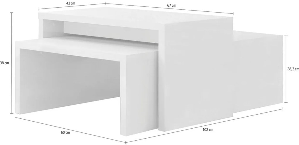 Τραπεζάκι σαλονιού Realm plus-Λευκό