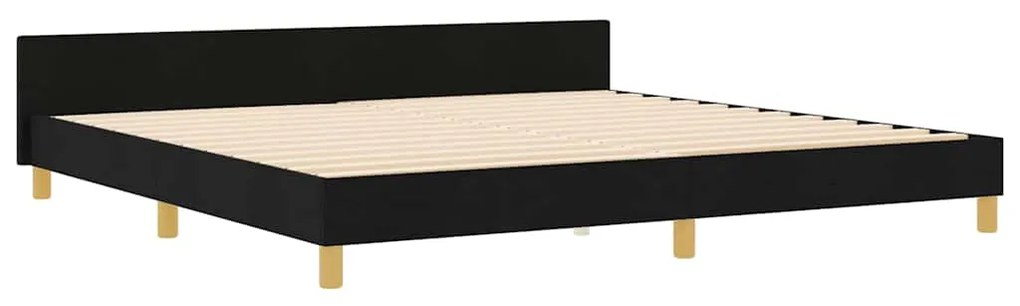 vidaXL Σκελετός Κρεβατιού με κεφαλάρι Μαύρο 200 x 200 cm ύφασμα