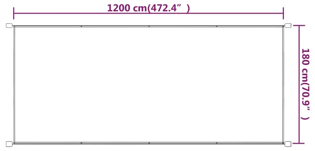 vidaXL Τέντα Κάθετη Taupe 180 x 1200 εκ. από Ύφασμα Oxford