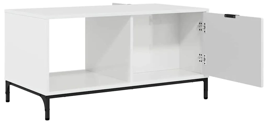 vidaXL Τραπεζάκι σαλονιού Γυαλιστερό λευκό 90 x 49 x 46 εκ.