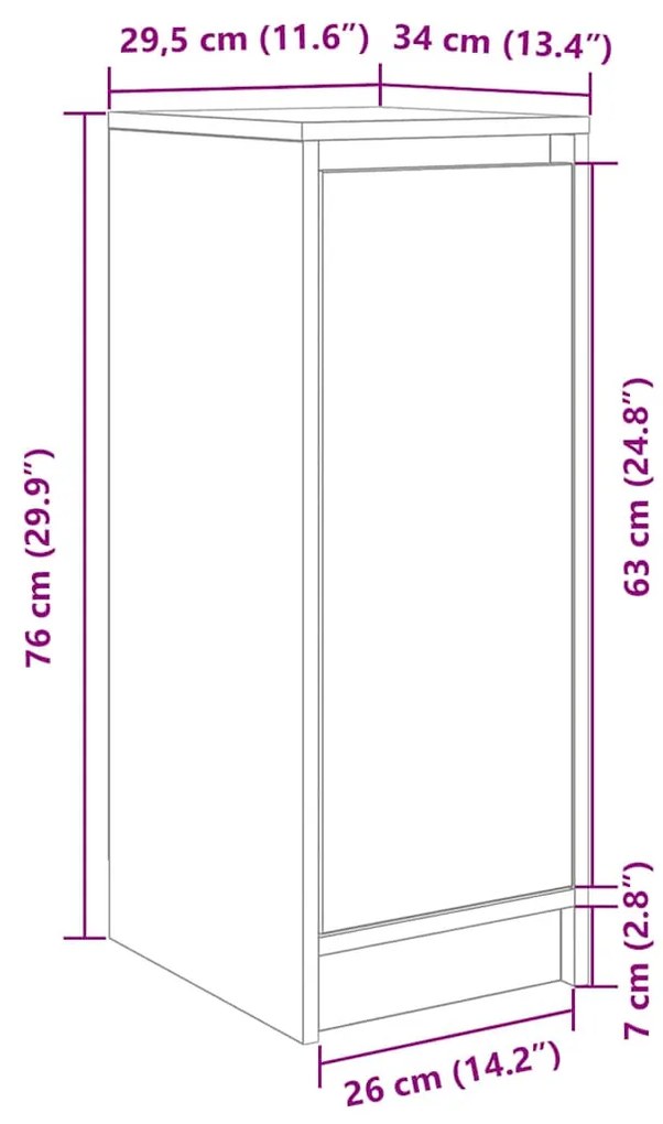 Παπουτσοθήκη Γκρι Sonoma 29,5x34x76 εκ. Επεξεργασμένο Ξύλο - Γκρι