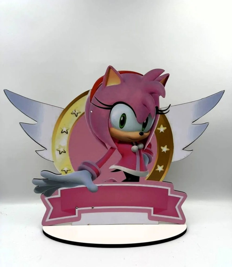 Τύπου Σόνικ Ροζ Sonic Pink Αρωματική λαμπάδα - Σετ Λαμπάδα και πλάτη με βάση