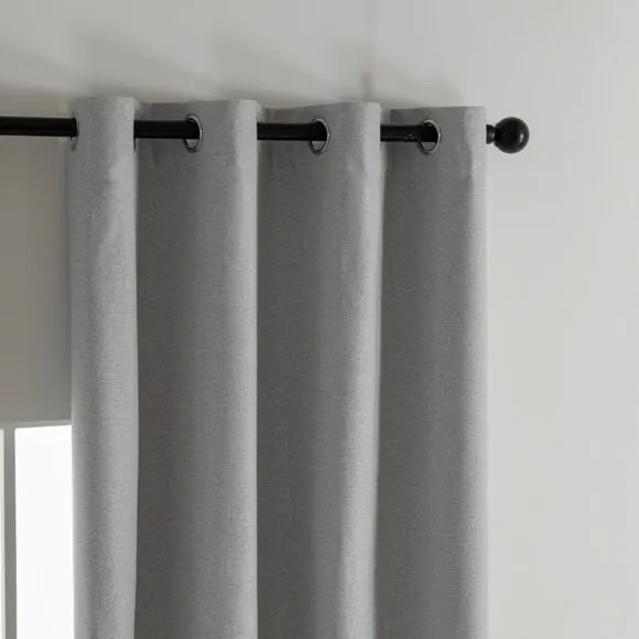 Beauty Home Κουρτίνα Full Blackout σκίασης με 8 κρίκους Elite Art 8392 Light Grey-Νο3 140x270 Ασημί