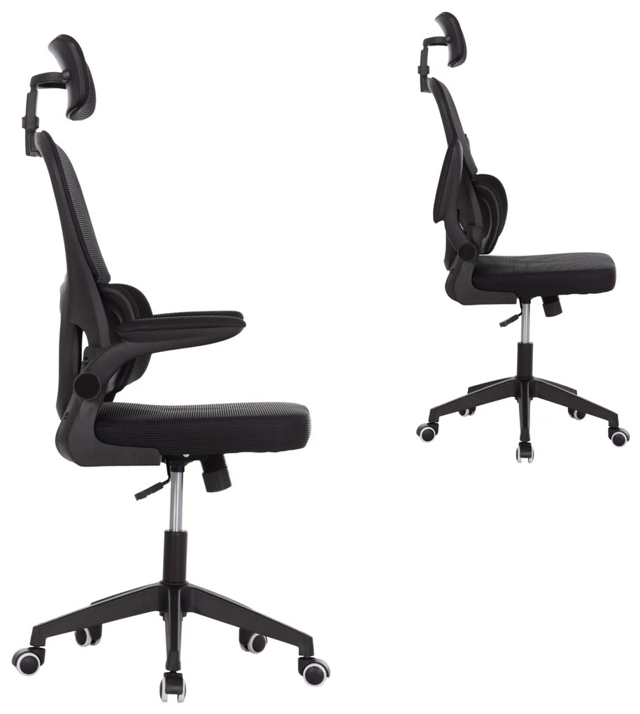 ΚΑΡΕΚΛΑ ΓΡΑΦΕΙΟΥ BASTON HM18236.01 ΜΑΥΡΟ MESH & PP ΣΚΕΛΕΤΟΣ 64x60x117-127Υεκ.