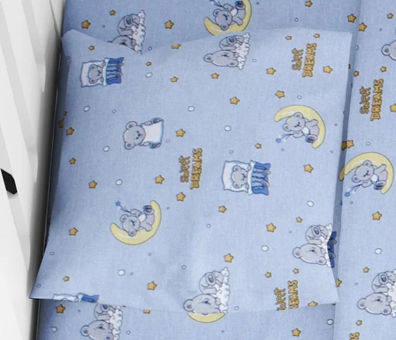 Μαξιλαροθήκη Βαμβακερή Bebe 35x45εκ. Sweet Dreams 551 Sky Blue DimCol