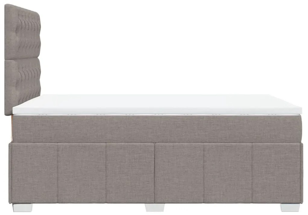 vidaXL Κρεβάτι Boxspring με Στρώμα Taupe 120x200 εκ. Υφασμάτινο