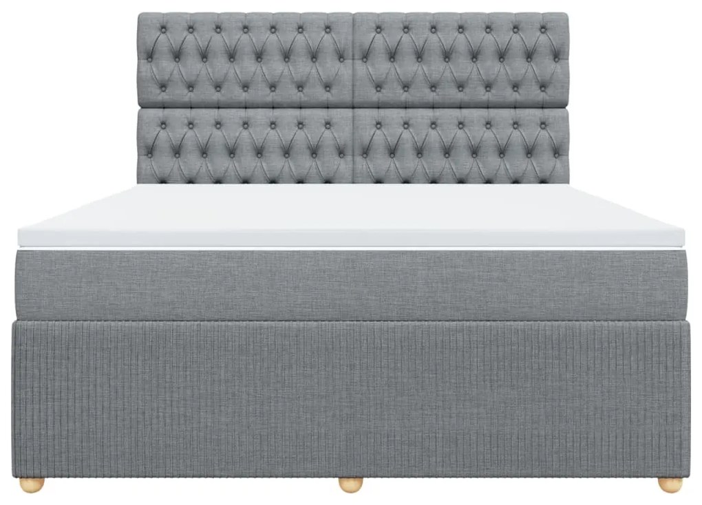 ΚΡΕΒΑΤΙ BOXSPRING ΜΕ ΣΤΡΩΜΑ ΑΝΟΙΧΤΟ ΓΚΡΙ 180X200 ΕΚ. ΥΦΑΣΜΑΤΙΝΟ 3292142