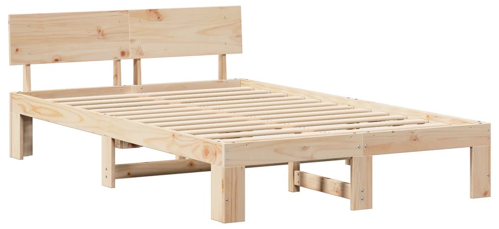 vidaXL Κρεβάτι με κεφαλάρι 120x200 εκ. Μασίφ ξύλο πεύκου