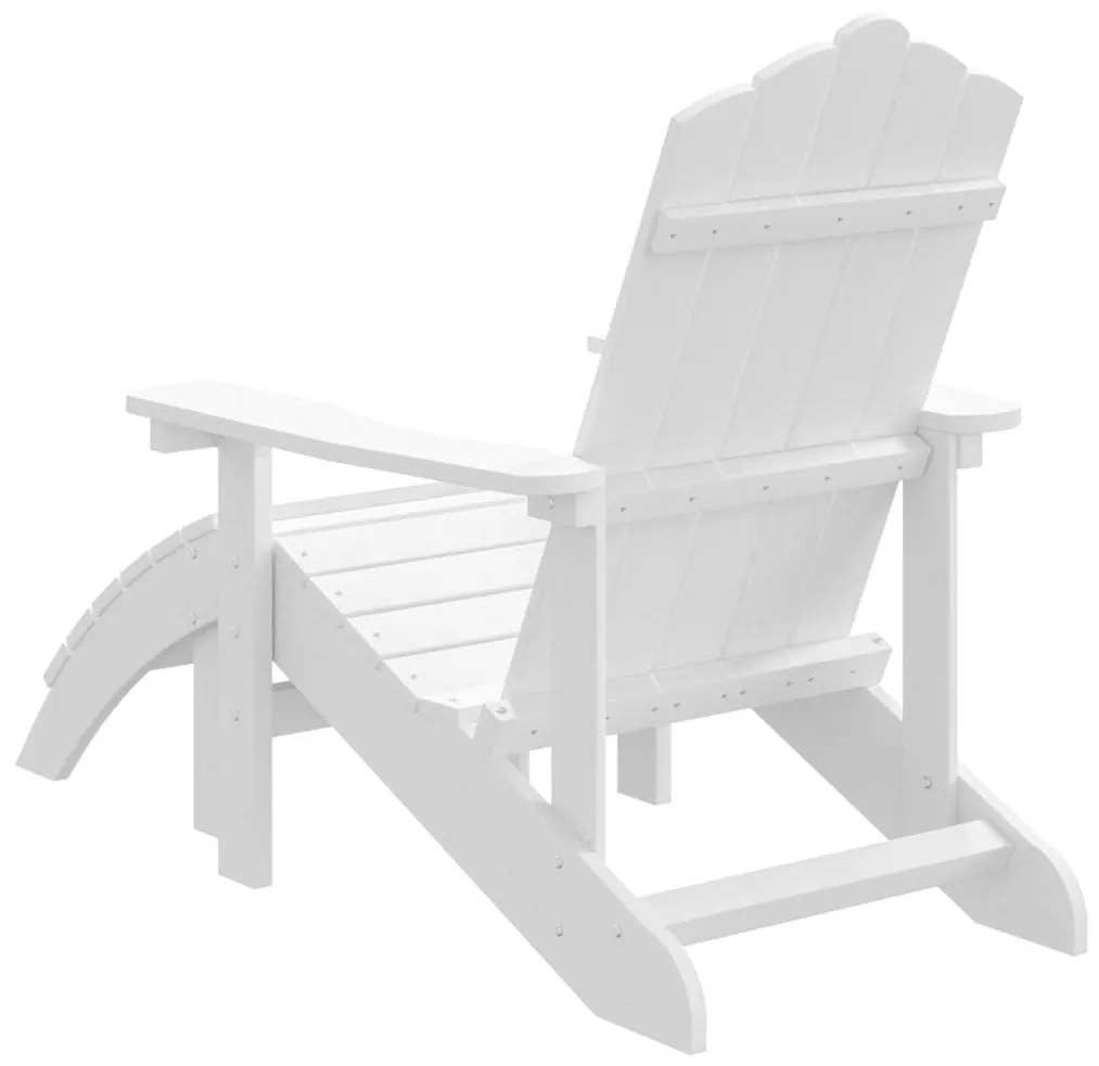 Καρέκλα Κήπου Adirondack με Υποπόδιο Λευκή από HDPE - Λευκό