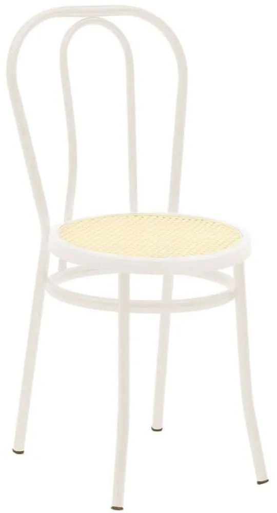 Καρέκλα Βιέννης 243-000027 40x47x85cm Beige-Ecru Rattan, Metal