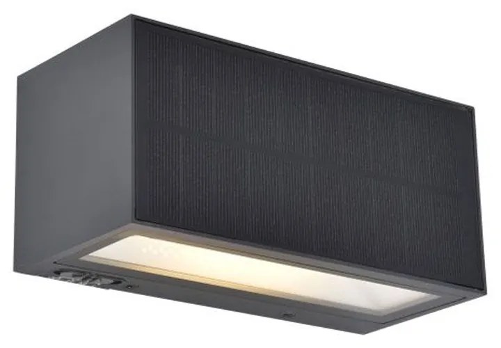 Φωτιστικό Τοίχου Ηλιακό Inka 6989101118 LED 10W 3000K 900Lm 8x18x8,9cm Dark Grey Lutec