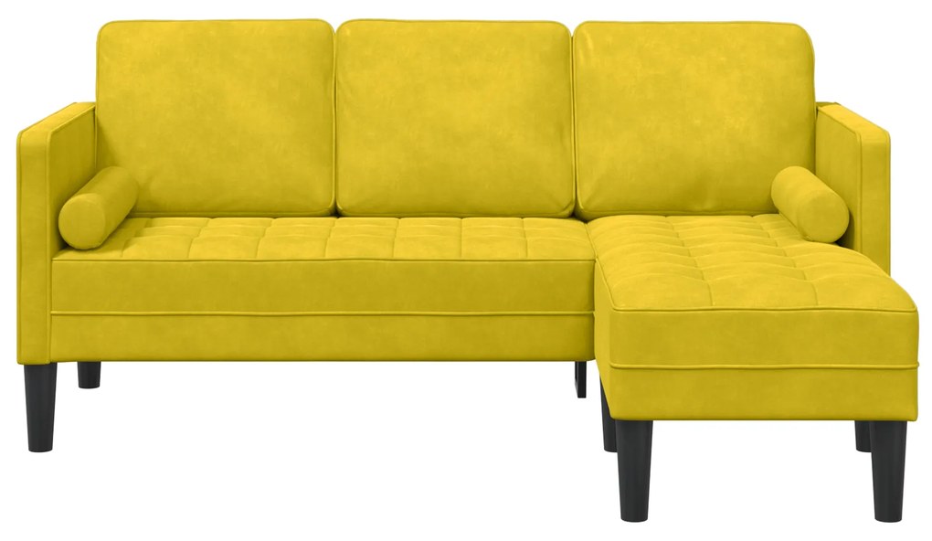 vidaXL Γωνιακός Καναπές Κίτρινος 173x131x67 εκ. Βελούδο