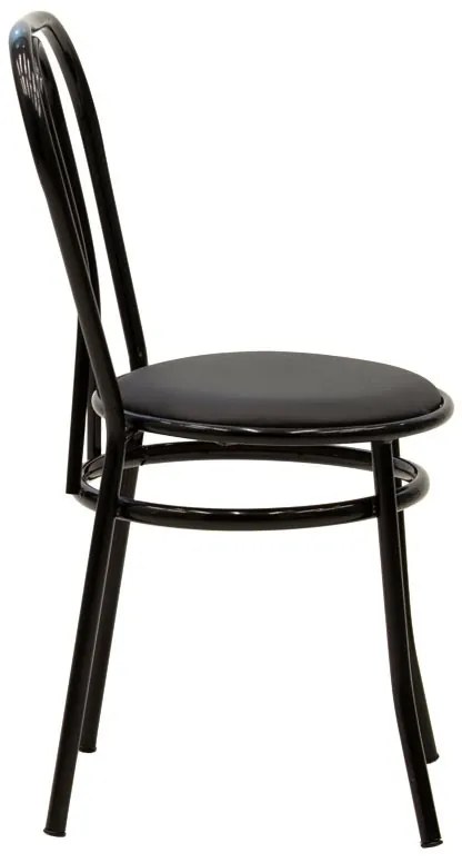 Καρέκλα "WIEN" από μέταλλο/τεχνόδερμα σε μαύρο χρώμα 39x85