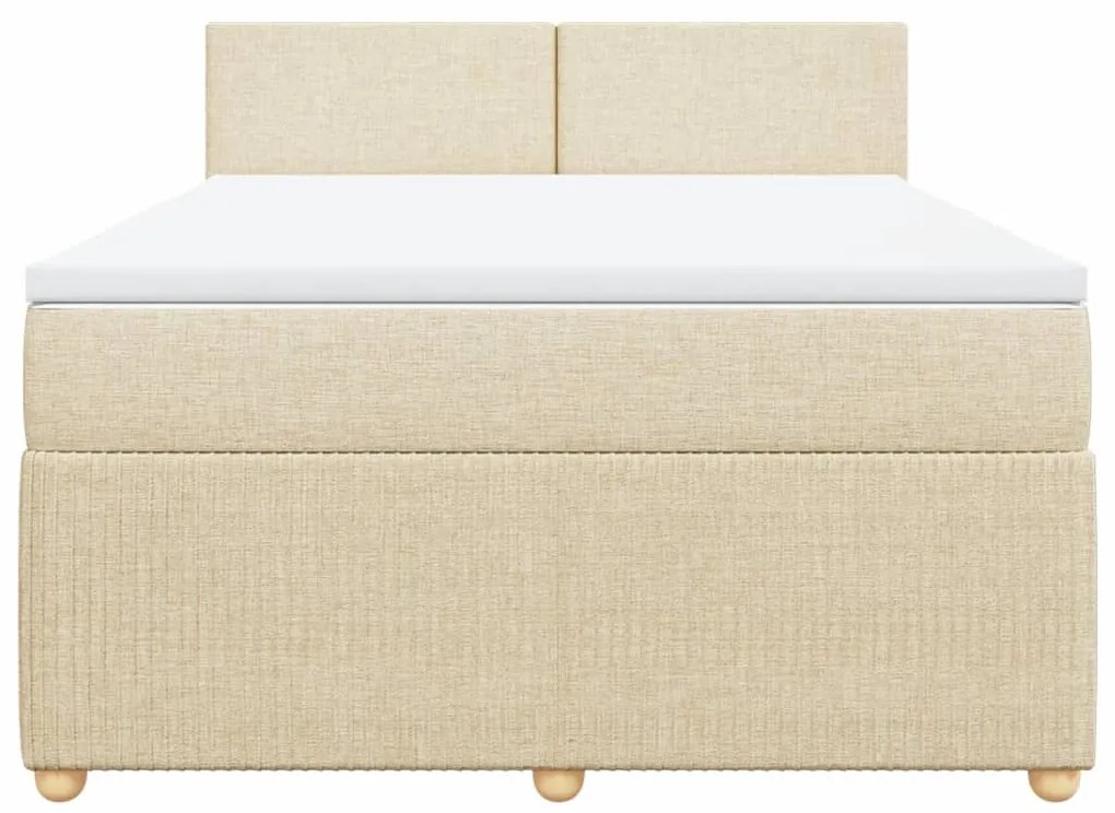 ΚΡΕΒΑΤΙ BOXSPRING ΜΕ ΣΤΡΩΜΑ ΚΡΕΜ 140X190 ΕΚ. ΥΦΑΣΜΑΤΙΝΟ 3289749