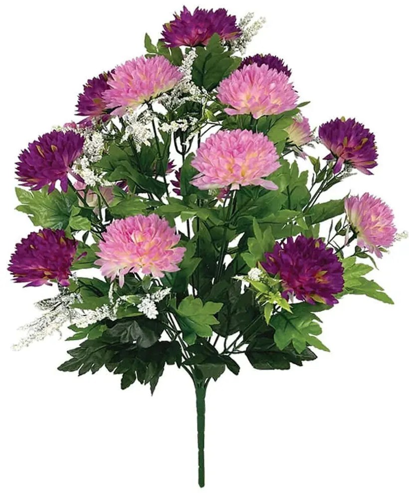 Τεχνητό Μπουκέτο Χρυσάνθεμο 00-16229-1 Φ36x50cm Purple-Pink Marhome Πλαστικό, Ύφασμα