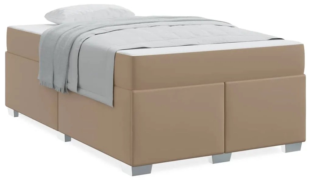 vidaXL Σκελετός Κρεβατιού Καπουτσίνο 120 x 190 cm Τεχνητό δέρμα