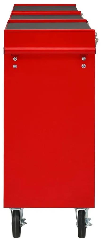Εργαλειοφόρος Τροχήλατος με 15 Συρτάρια Κόκκινος Ατσάλινος - Κόκκινο