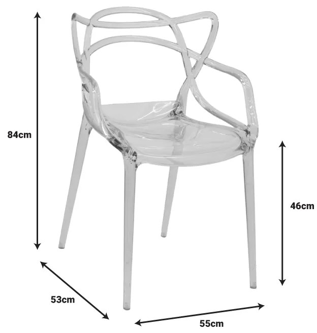 Καρέκλα Ramsei pakoworld PC διάφανο 55x53x84εκ - 292-000016