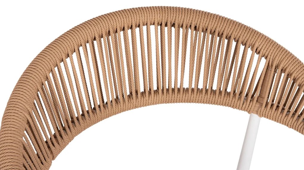 Καρέκλα - Πολυθρόνα BERG C6284.01 Αλουμίνιο Λευκό - P.E. Twisted Rattan Μπέζ 55x56x79Υ εκ. 55x56x79 εκ.