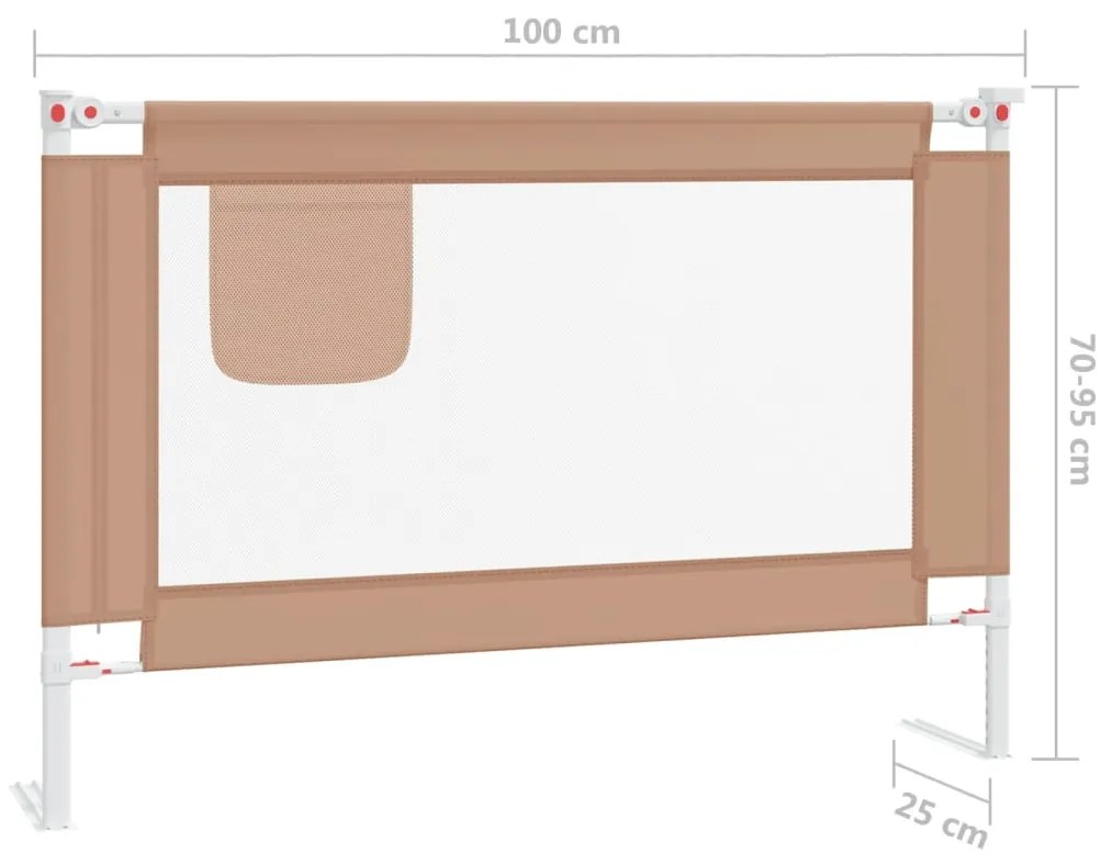 Μπάρα Κρεβατιού Προστατευτική Taupe 100 x 25 εκ. Υφασμάτινη - Μπεζ-Γκρι