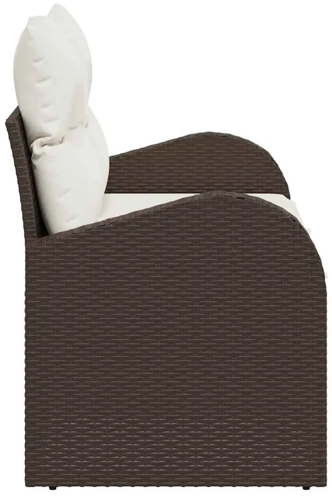 vidaXL Καναπές Κήπου με μαξιλάρι Καφέ 124 x 62 x 69cm συνθετικό ρατάν