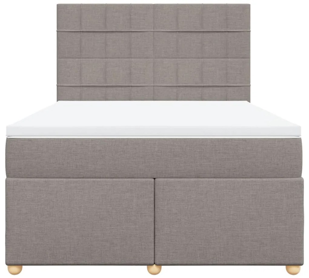 vidaXL Κρεβάτι Boxspring με Στρώμα Taupe 160x200 εκ. Υφασμάτινο