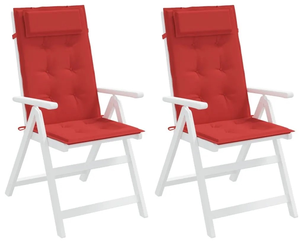 Μαξιλάρια Καρέκλας με Πλάτη 2 τεμ. Κόκκινα από Ύφασμα Oxford - Κόκκινο