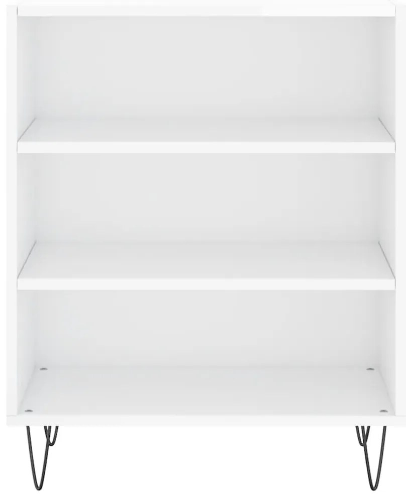 vidaXL Ραφιέρα Γυαλιστερή Λευκή 57 x 35 x 70 εκ. από Επεξεργ. Ξύλο