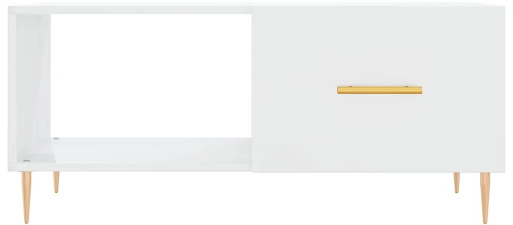 vidaXL Τραπεζάκι Σαλονιού Γυαλ. Λευκό 90x50x40 εκ. Επεξεργ. Ξύλο