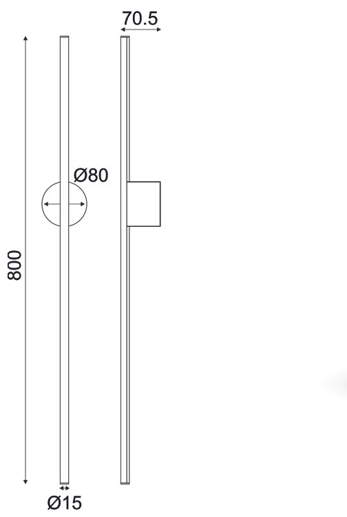 ΕΠΙΤΟΙΧΟ Φ/Σ LED 15W 3000K 970LM AVENUE ΜΑΥΡΟ ΜΕΤ/ΚΟ IP20 7,5X8X80CM - ZM16LEDW80BK