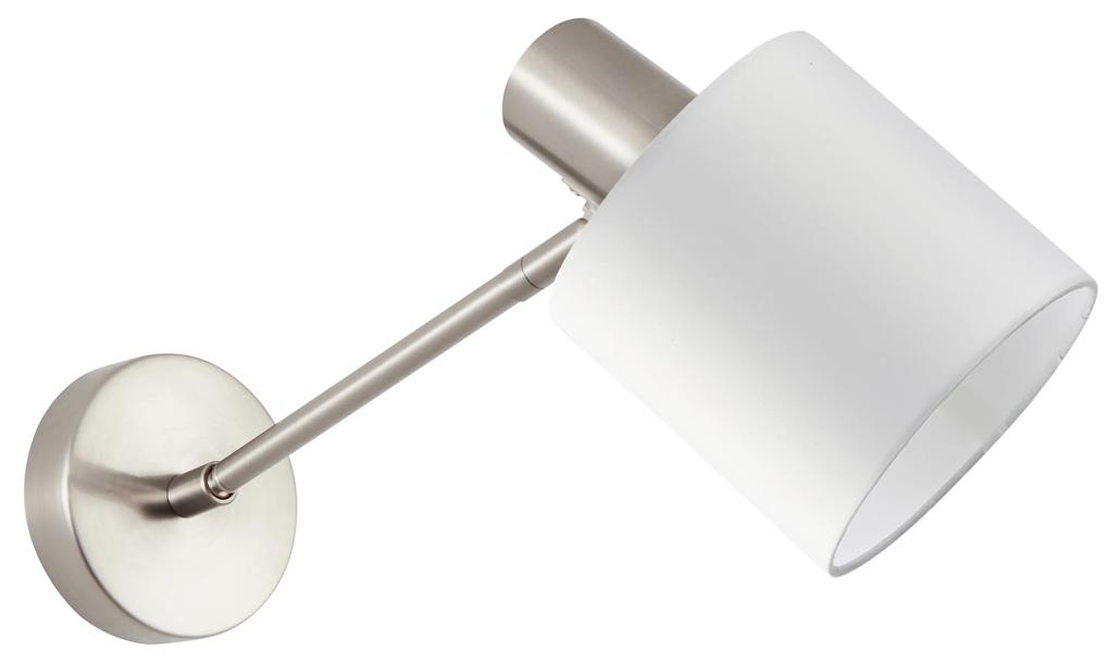 Φωτιστικό Τοίχου - Απλίκα SE21-NM-22-SH1 ADEPT WALL LAMP Nickel Matt Wall lamp White Shade+ - Ύφασμα - 77-8328