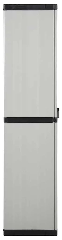 vidaXL Ντουλάπι Αποθήκευσης Κήπου με 3 Ράφια Γκρι/Μαύρο 68x40x168 εκ.