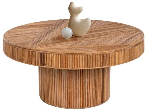 ΤΡΑΠΕΖΙ ΣΑΛΟΝΙΟΥ GATSBY ΣΤΡΟΓΓΥΛΟ HM9651 RATTAN ΧΡΩΜΑ ΦΥΣΙΚΟ Φ100x50Y εκ.