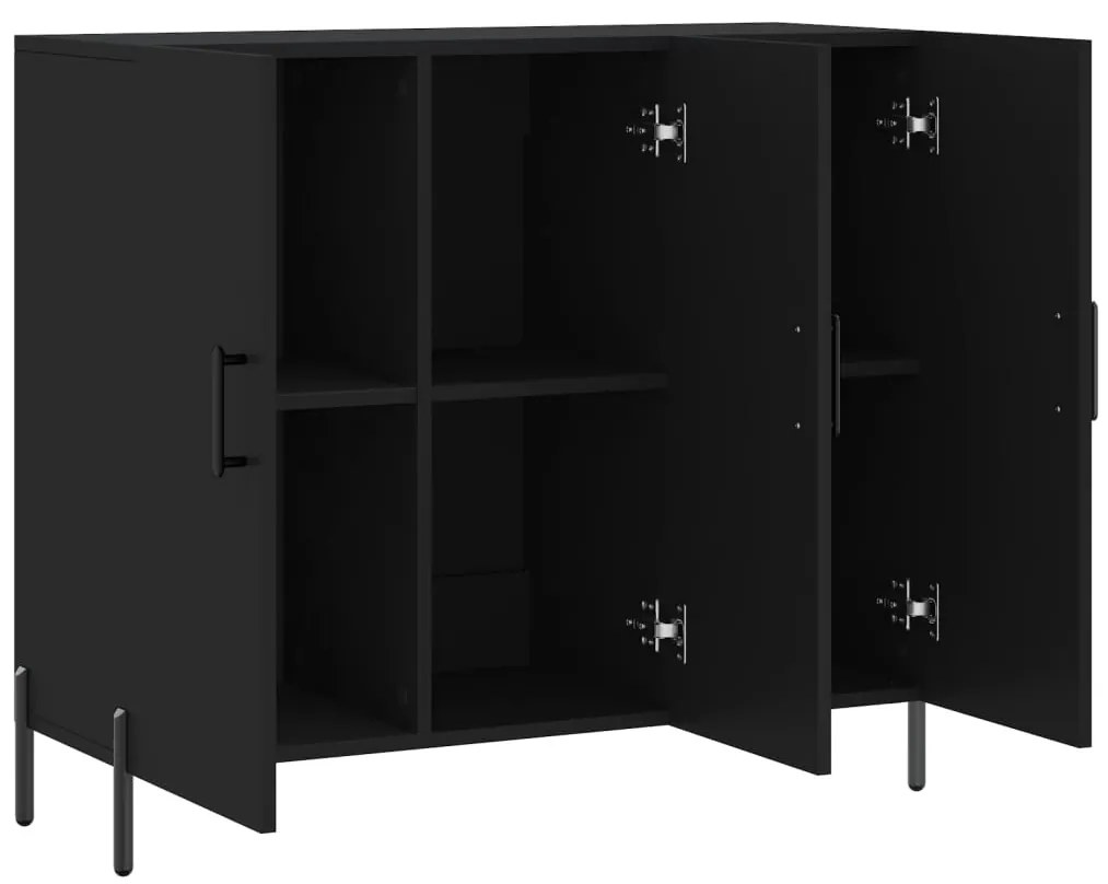 vidaXL Ντουλάπι Μαύρο 90 x 34 x 80 εκ. από Επεξεργασμένο Ξύλο