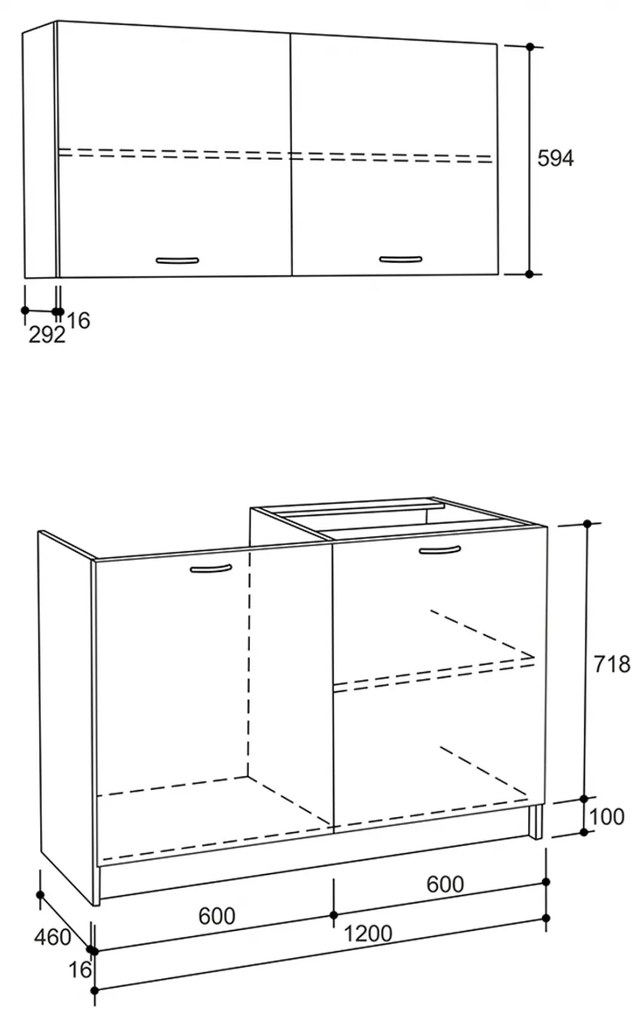 ΣΥΝΘΕΣΗ ΚΟΥΖΙΝΑΣ BLAINE ΜΕΛΑΜΙΝΗ SONAMA-ΛΕΥΚΟ HM2439 120x46-29,2εκ. - 0521045 - HM2439