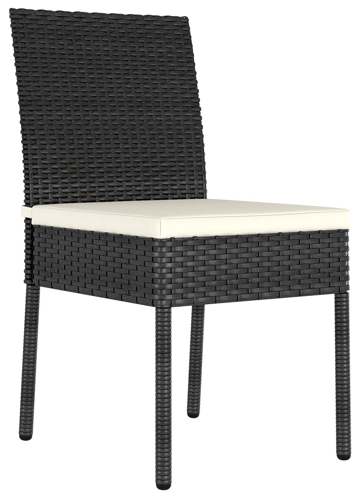 vidaXL Σετ Garden Dining 5 Τεμαχίων Μαύρο Πολυ Ρατάν