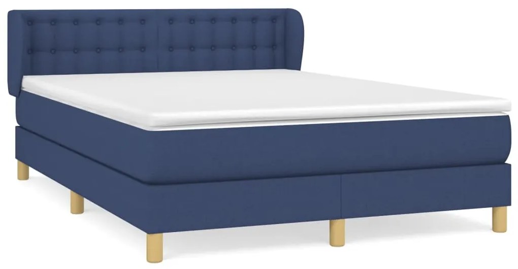 ΚΡΕΒΑΤΙ BOXSPRING ΜΕ ΣΤΡΩΜΑ ΜΠΛΕ 140X190 ΕΚ. ΥΦΑΣΜΑΤΙΝΟ 3127123