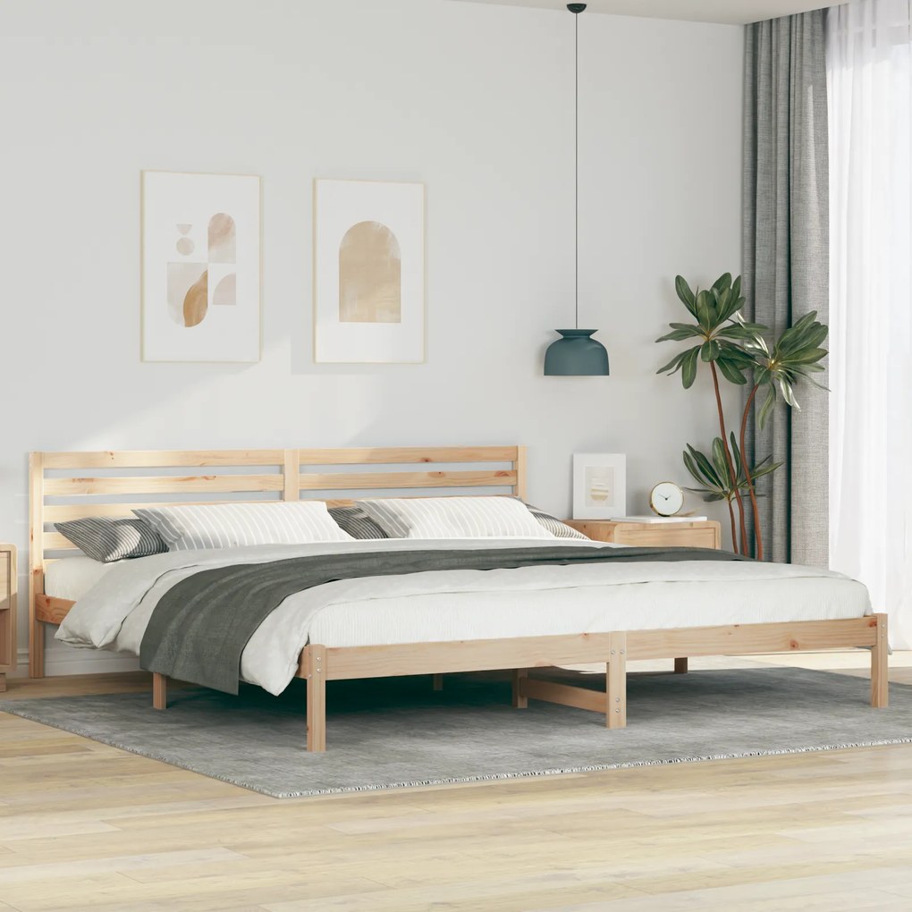 vidaXL Σκελετός Κρεβατιού Καφέ 180 x 210 cm Συμπαγές ξύλο πεύκου