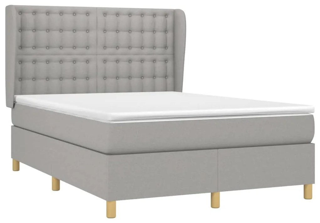 ΚΡΕΒΑΤΙ BOXSPRING ΜΕ ΣΤΡΩΜΑ ΑΝΟΙΧΤΟ ΓΚΡΙ 140X190 ΕΚ. ΥΦΑΣΜΑΤΙΝΟ 3128837